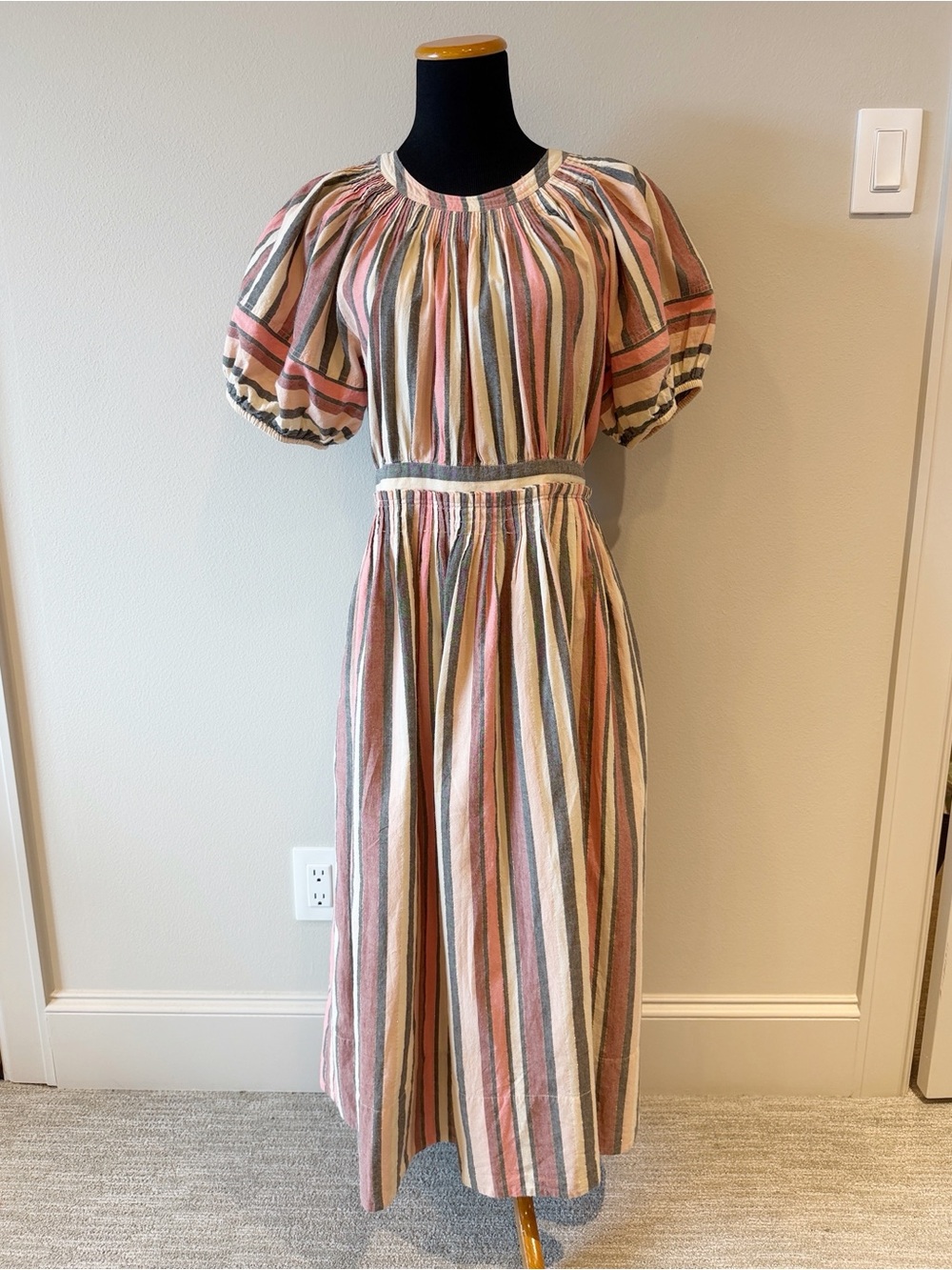 Ulla Johnson Striped Midi Dress